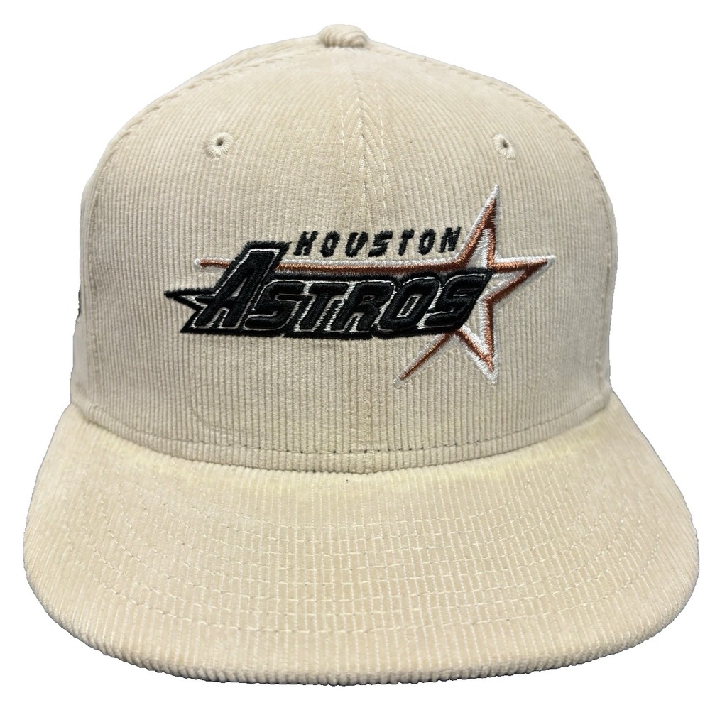 Houston Astros Mens Sz 7 1/4 Rare Brown Corduroy NewEra 60th Anniv MLB Hat/Cap